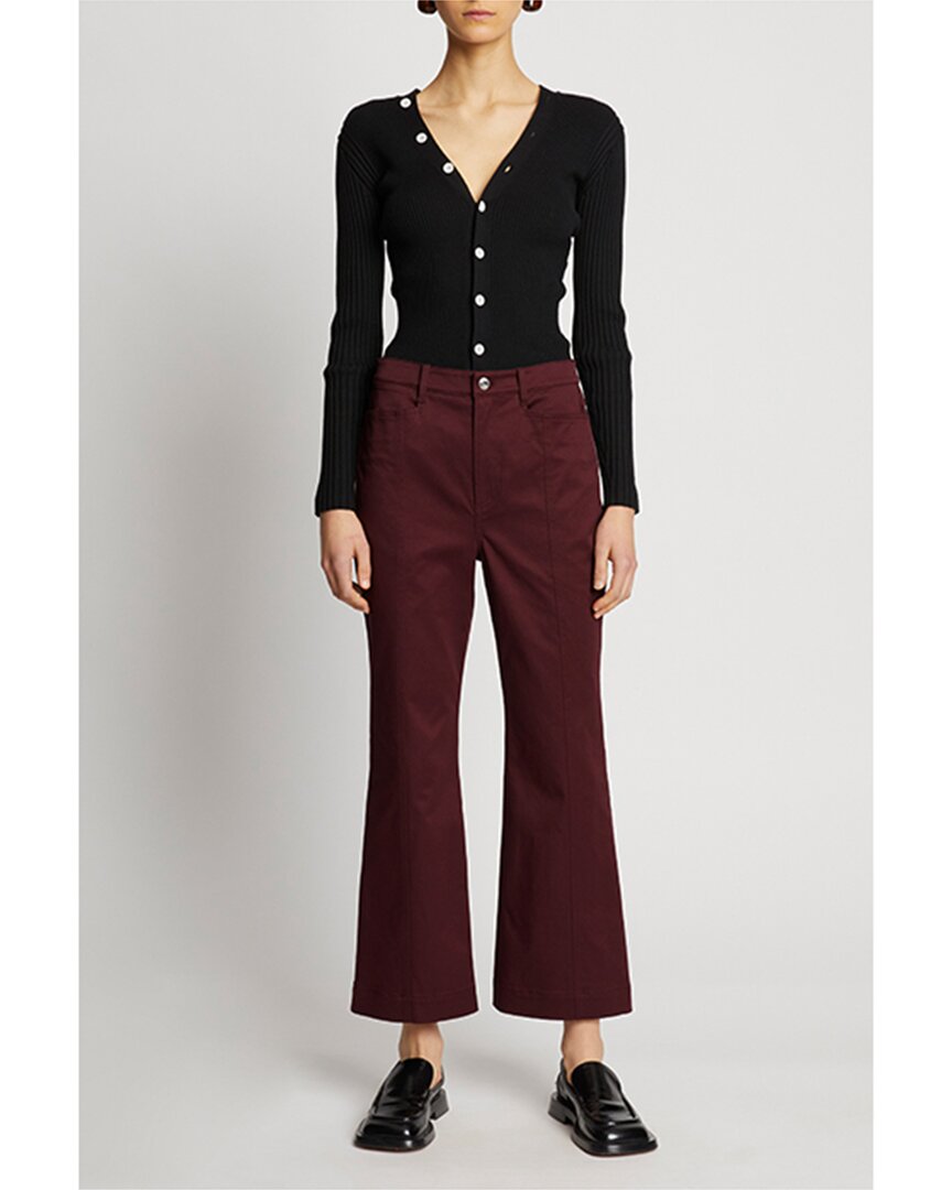 Proenza Schouler White Label Twill Cropped Pant In Purple