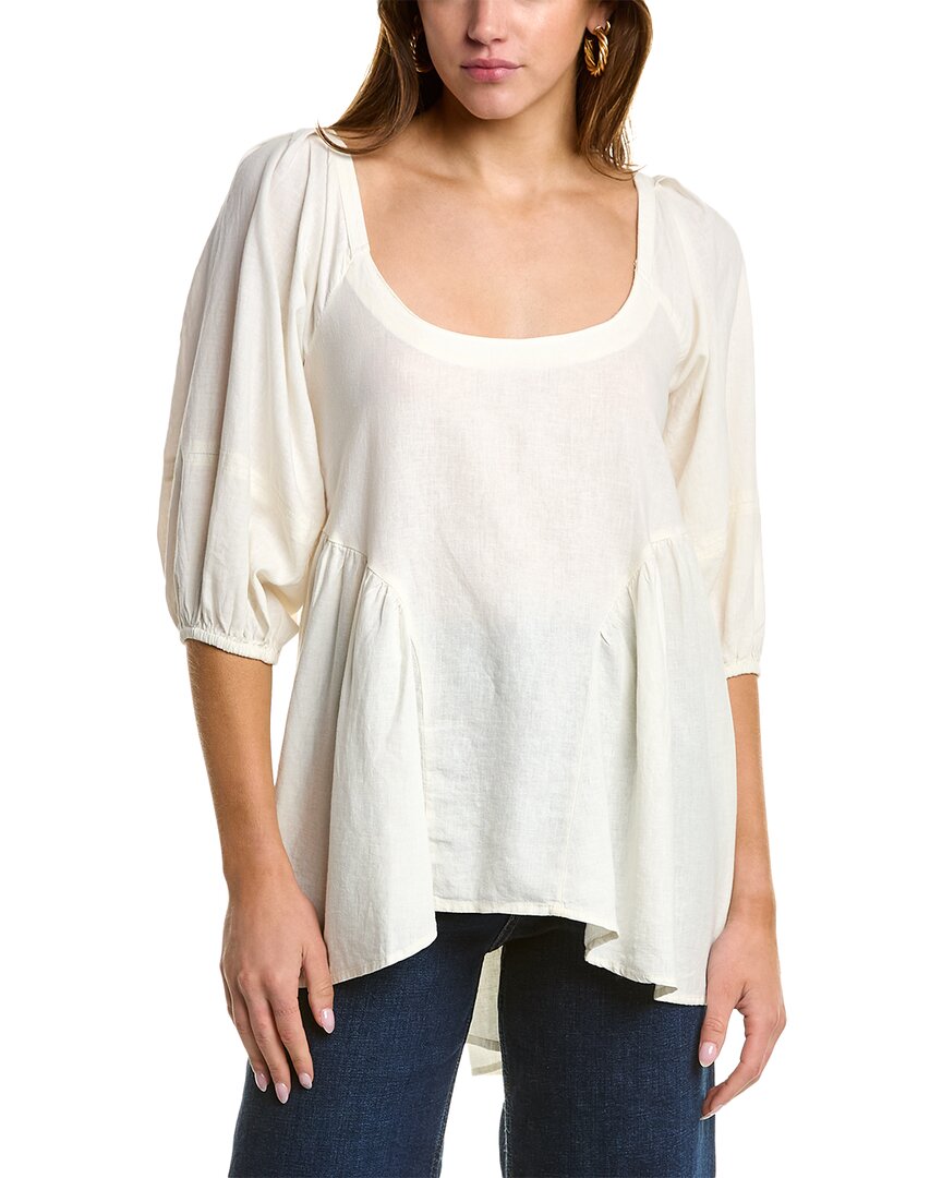 Shop Free People Blossom Linen-blend Tunic In White