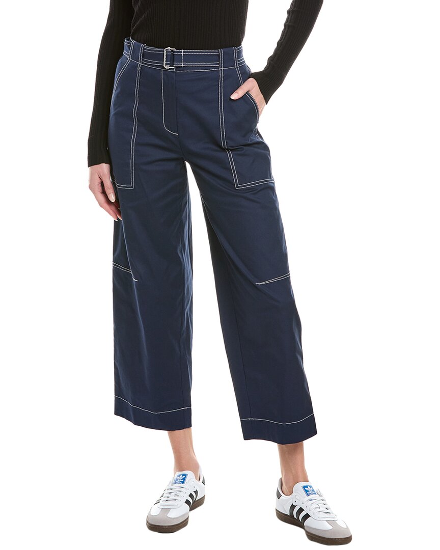 Shop Simkhai Jenny Belted Crop Pant In Blue