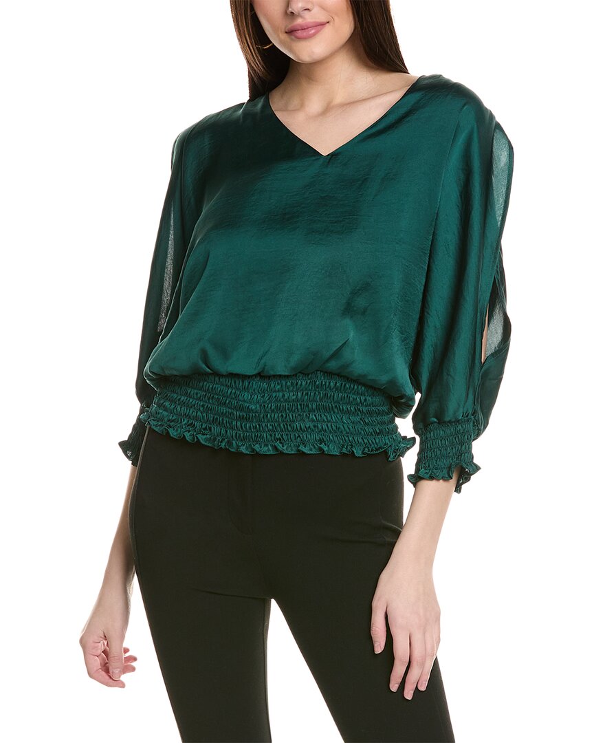 Shop Vince Camuto Cutout Sleeve Top In Green