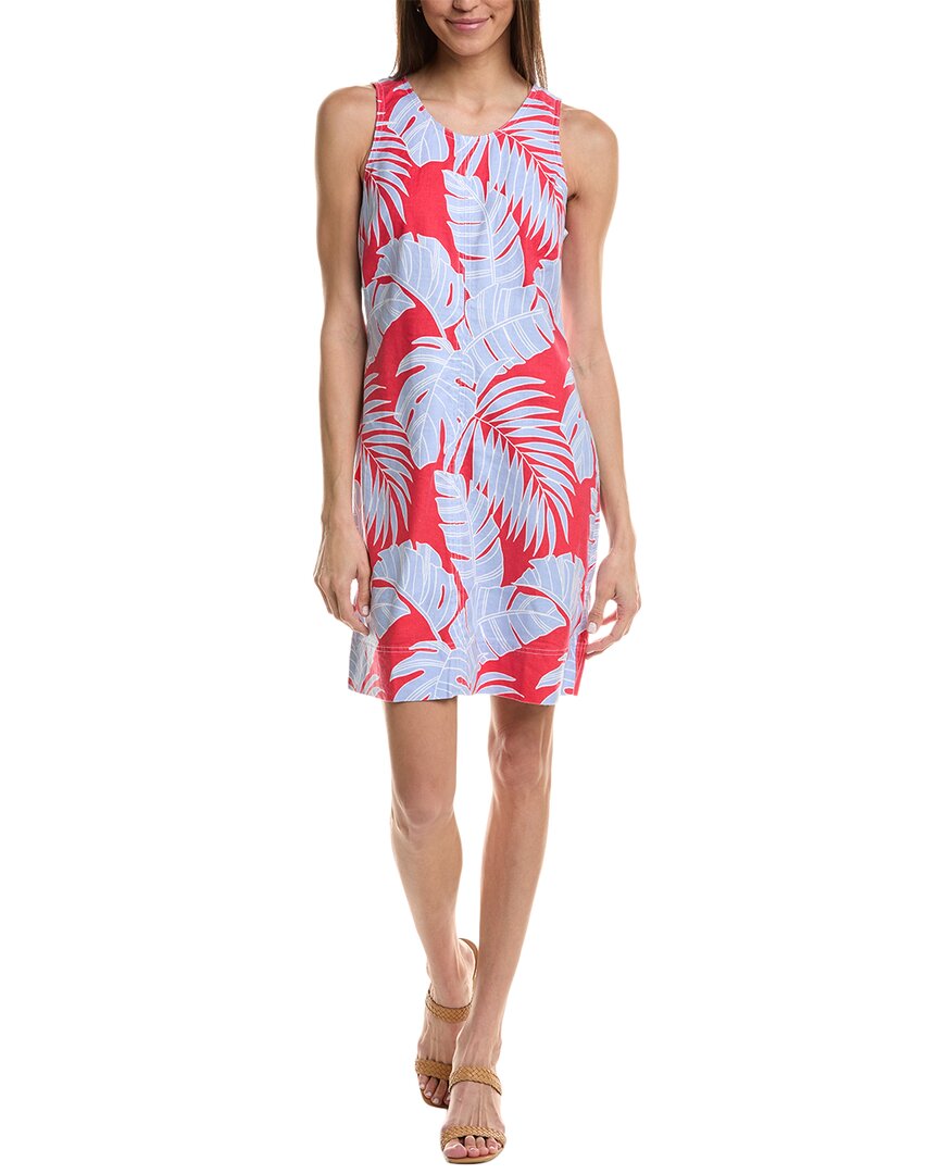 Tommy Bahama Palmadora Peninsula Palm Linen-blend Shift Dress In Blue