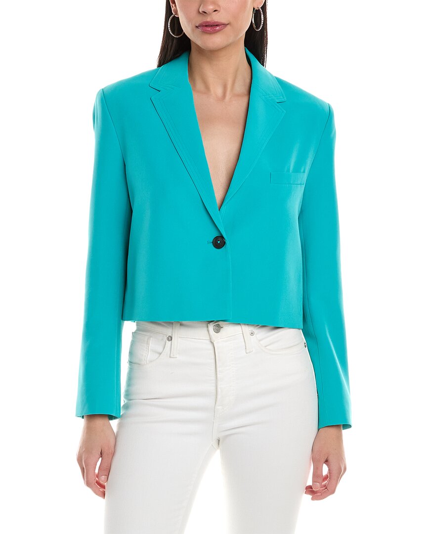 French Connection Echo Crepe Blazer In Green