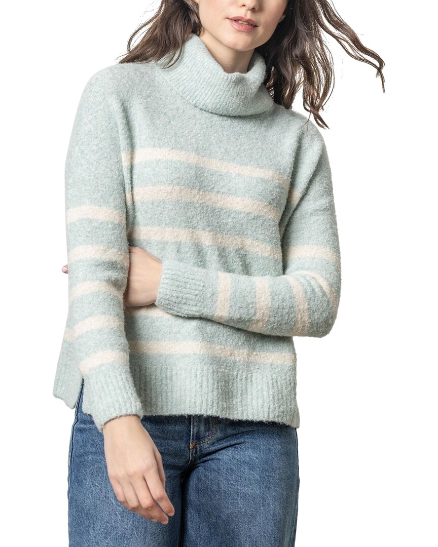 LILLA P LILLA P STRIPED TURTLENECK WOOL-BLEND SWEATER