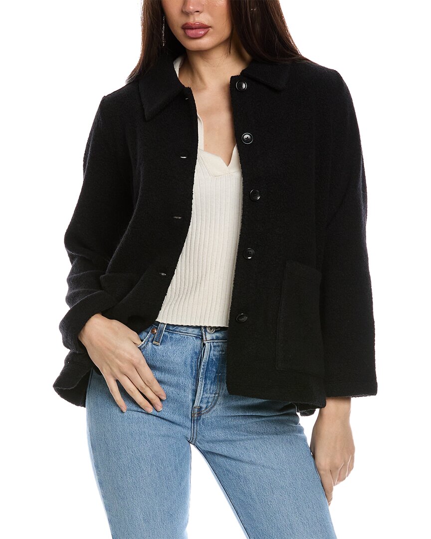 Eileen Fisher Petite Classic Collar Jacket In Black