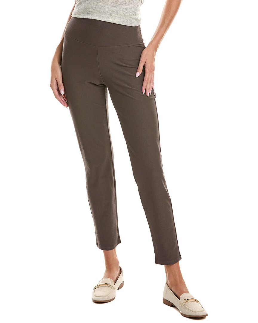 Eileen Fisher High Waist Slim Ankle Pants In Brown