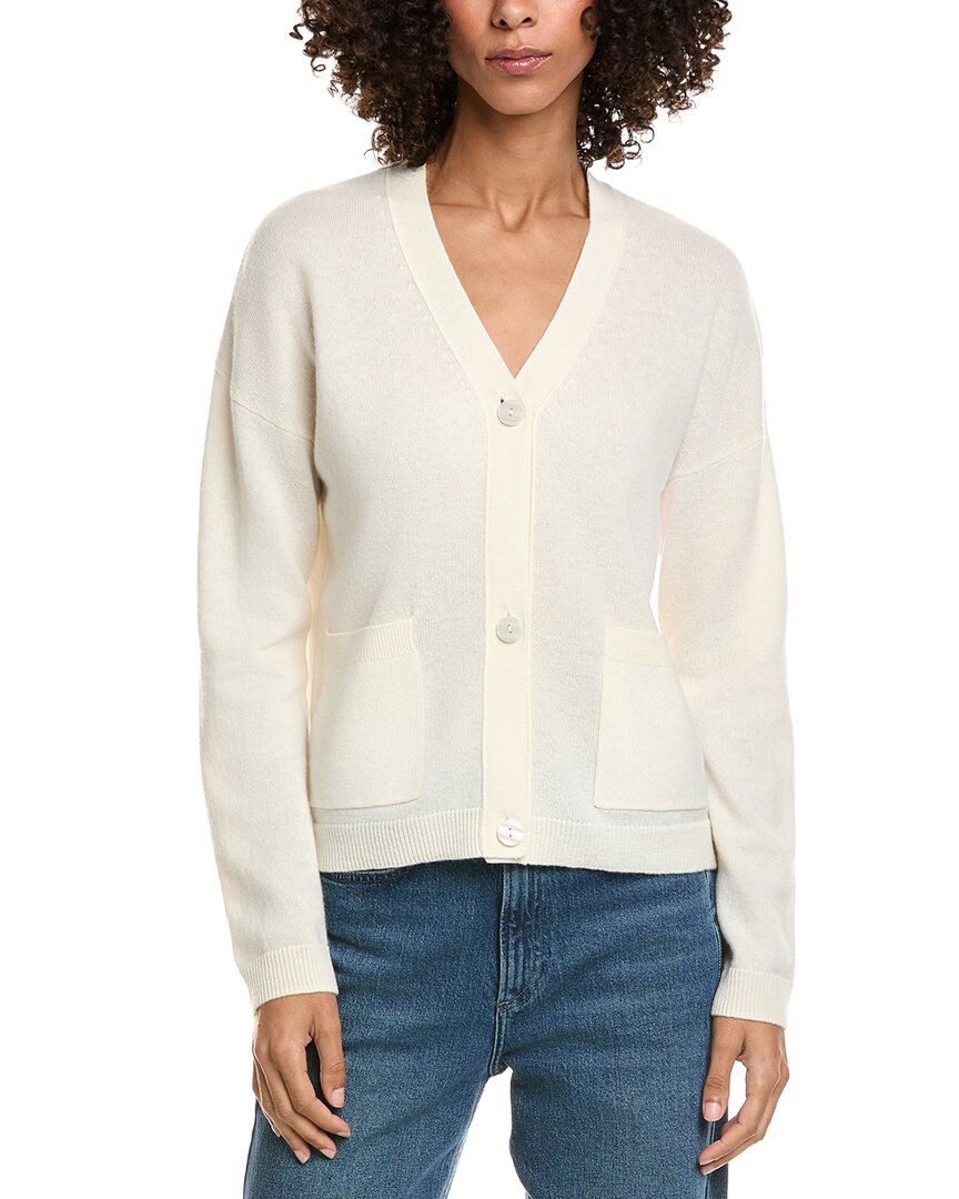 Incashmere Cashmere Box Cardigan In White