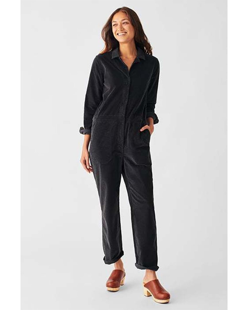 Shop Faherty Stretch Cord Utility Jumpsuit In Black