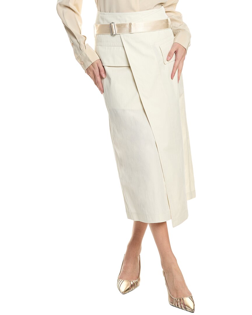 Helmut Lang Trench Skirt In White