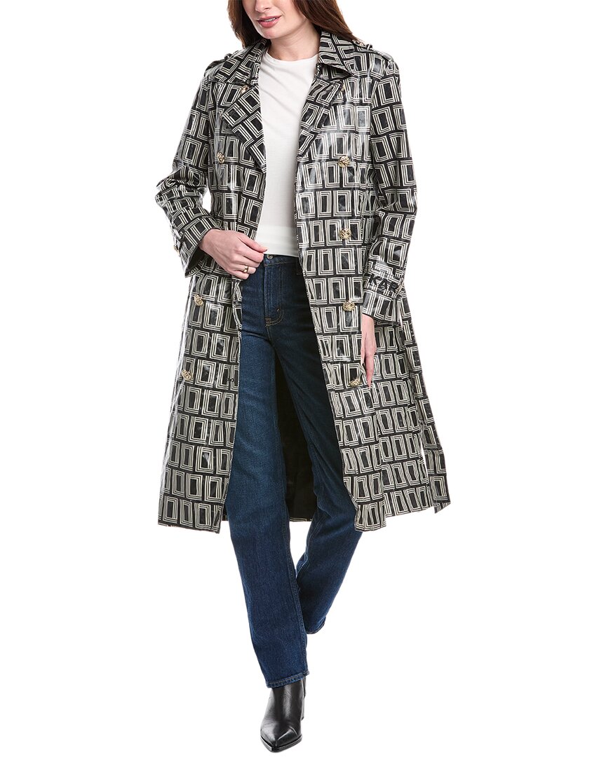 Shop Karl Lagerfeld Double L Trench Coat In Black