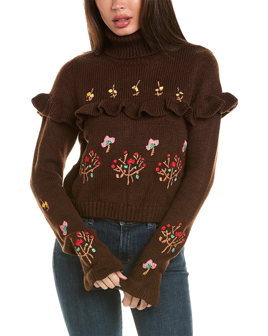 Shop To My Lovers Embroidered Sweater In Brown