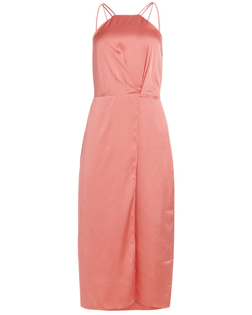 Reiss Oe Paola Strappy Halter Midi Dress In Pink