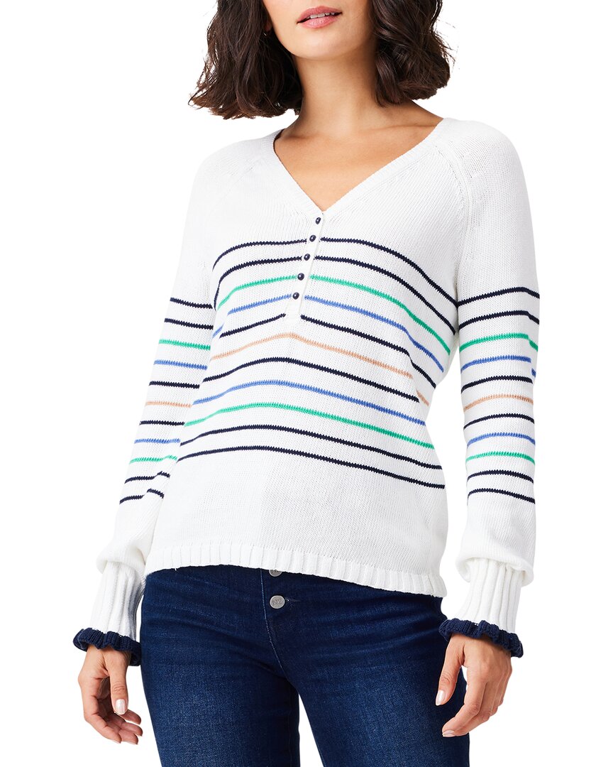 Nic + Zoe Nic+zoe Petites Maritime Cotton V Neck Henley Sweater