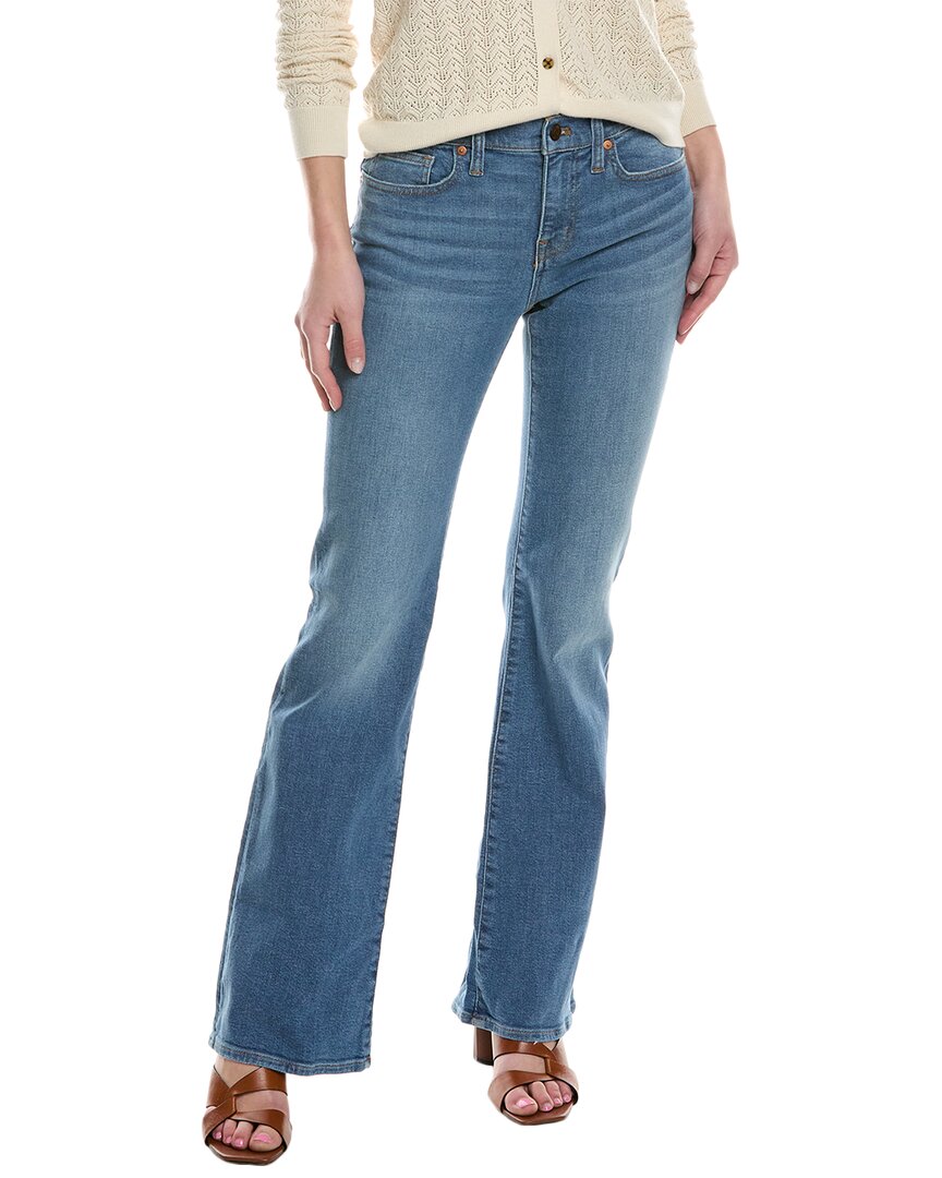 Shop Madewell Low-rise Dobson Wash Skinny Flare Jean In Blue