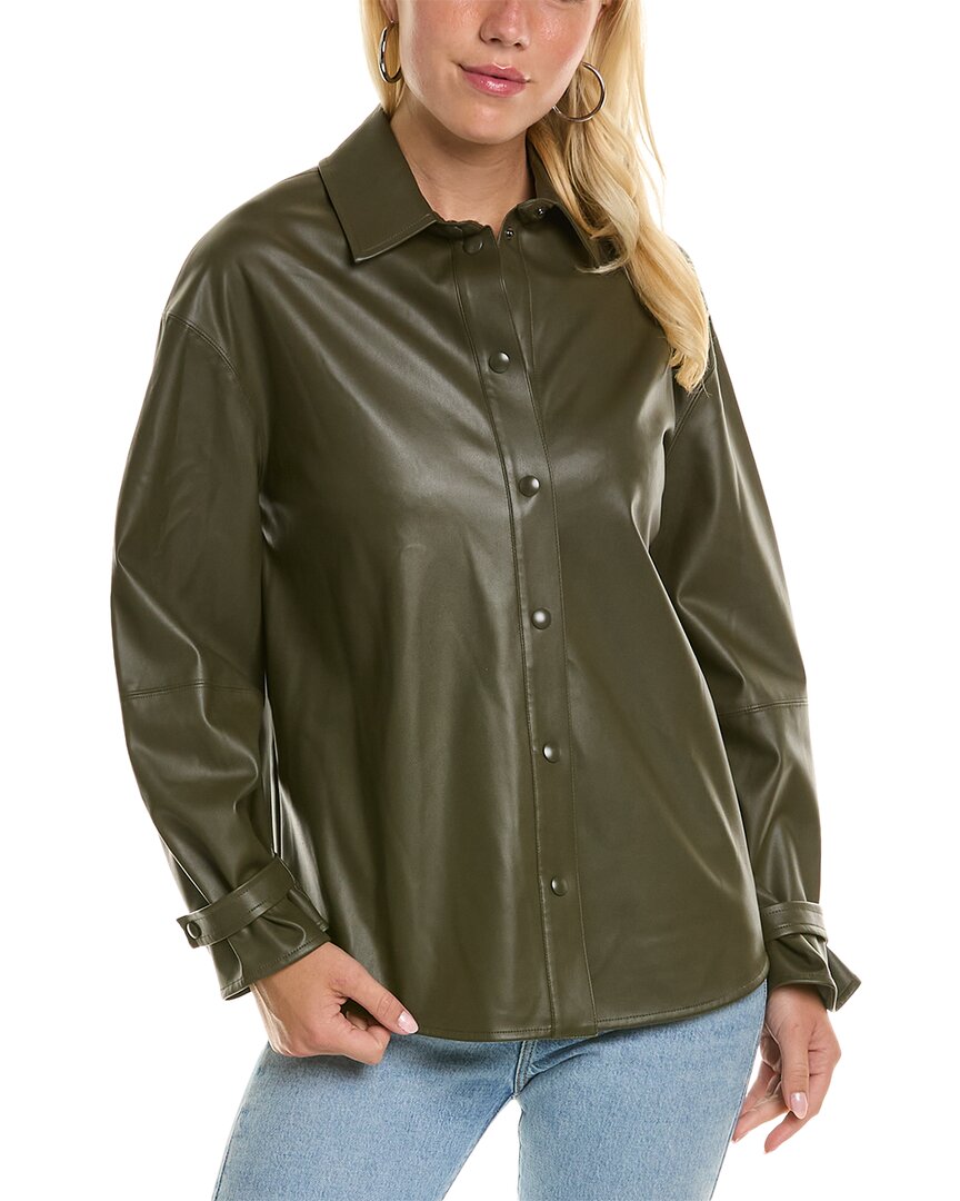 Max Mara Lirica Faux Leather Shirt In Green | ModeSens