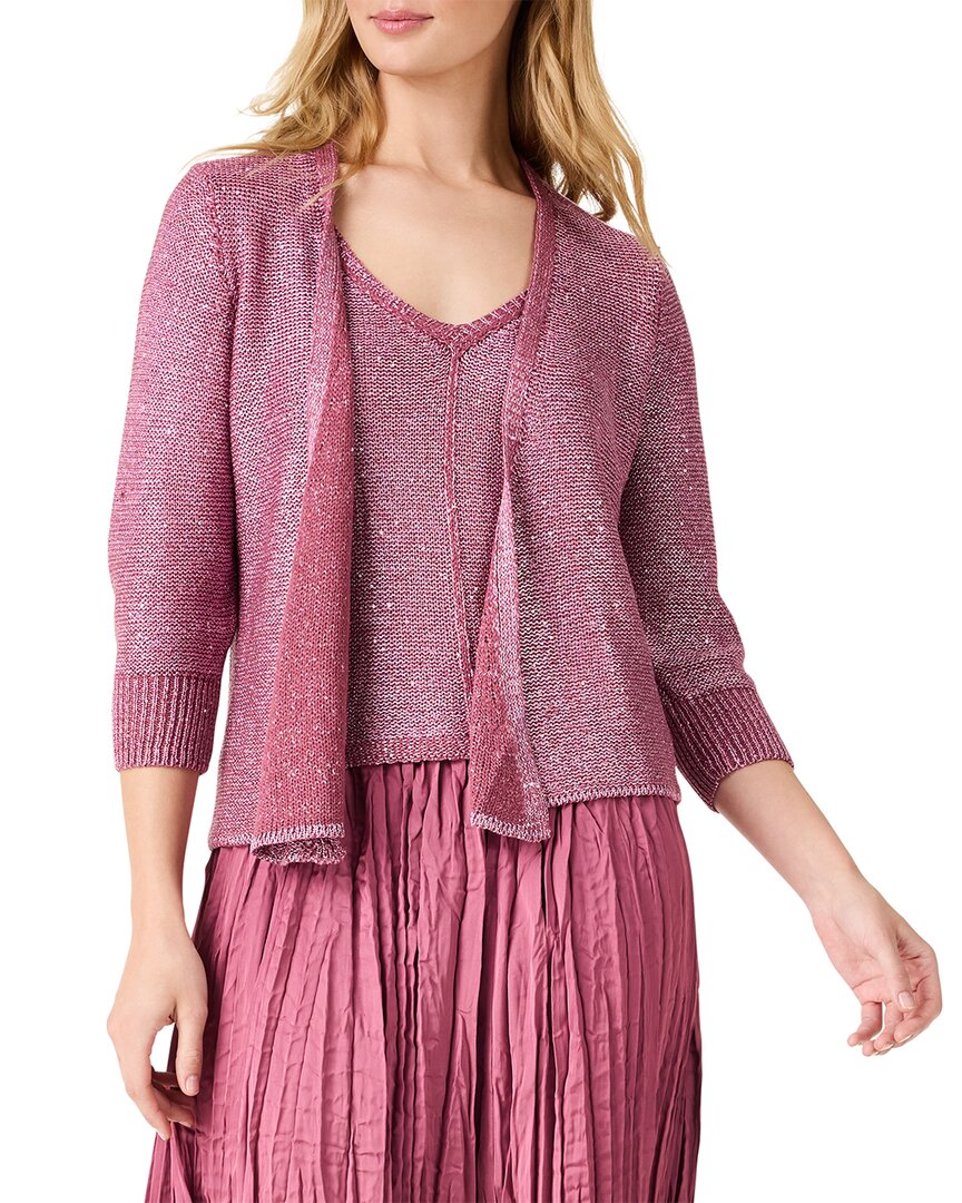 Nic + Zoe Nic+zoe Subtle Sparkle 4-way Cotton Blend Cardigan