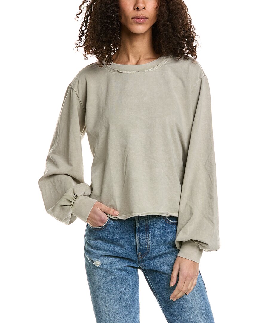 Project Social T Zuma Ruched Back Sweatshirt In Green