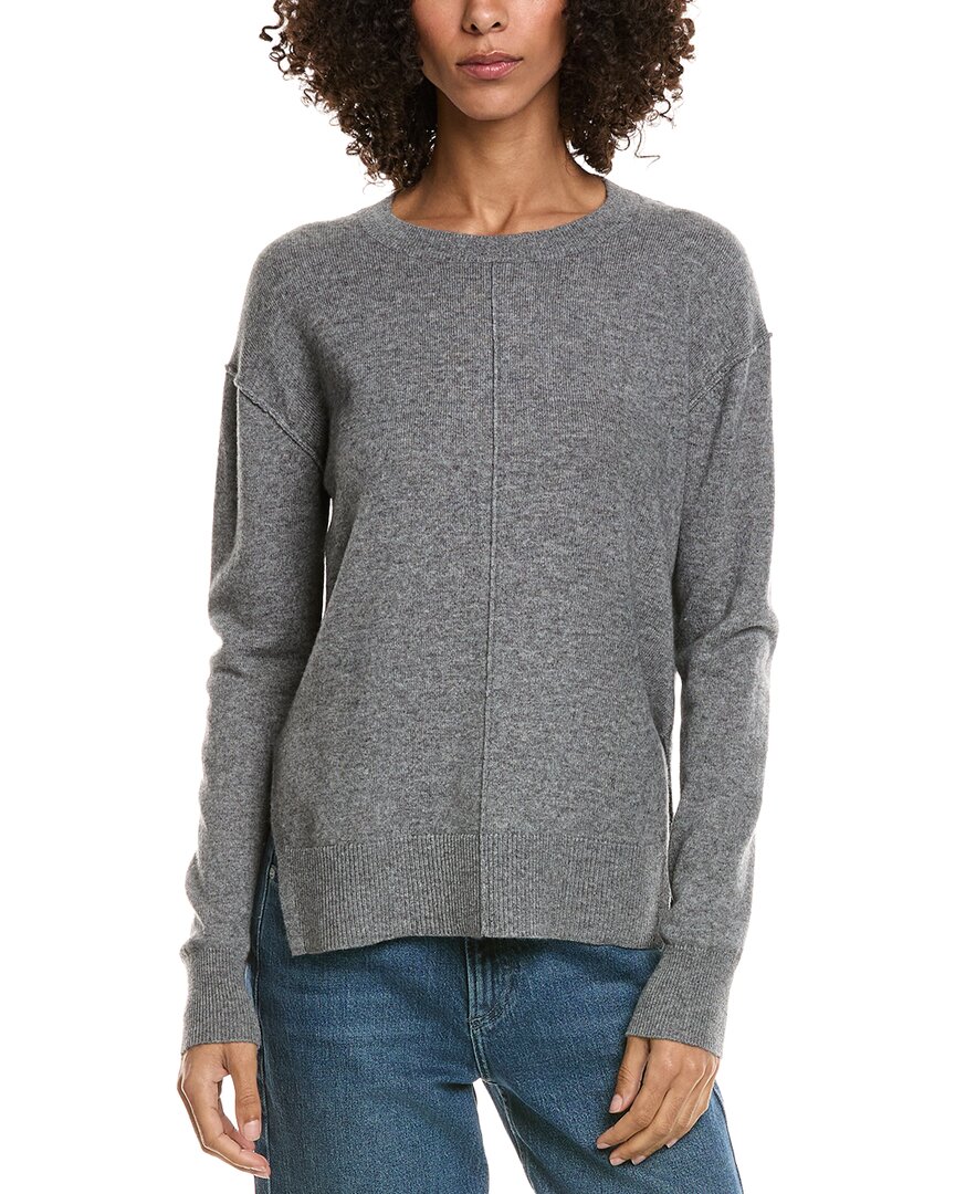 Incashmere Seam Detail High-low Wool & Cashmere-blend Sweater In Gray