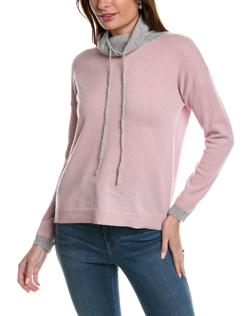 Shop Amicale Cashmere Colorblocked Cashmere Sweater In Pink