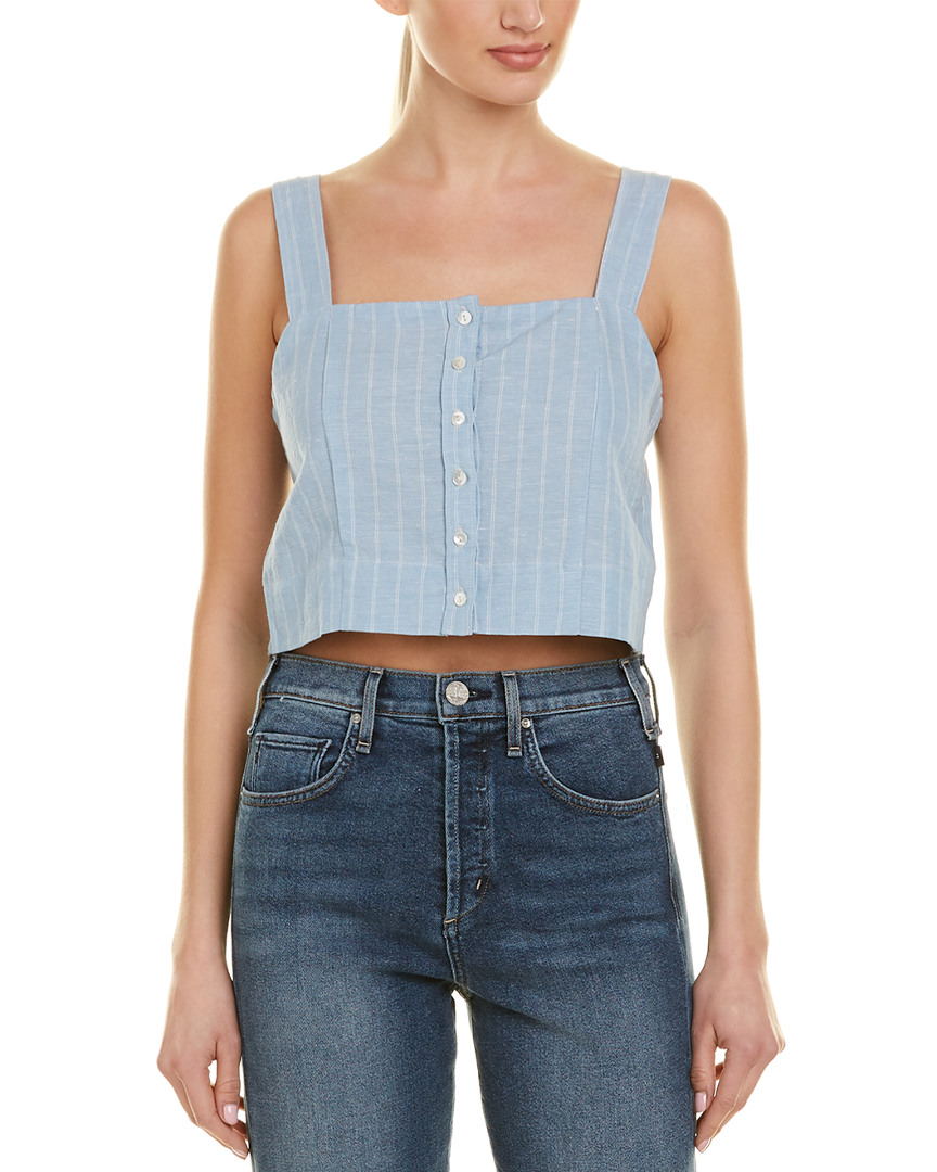 Mcguire Denim Nobody Puts Baby In A Corner Linen-Blend Top Women's Blue 0 | eBay
