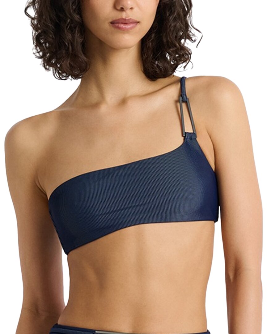 Onia Alaia One Shoulder Bikini Top In Deep Navy, Women's At Urban Outfitters