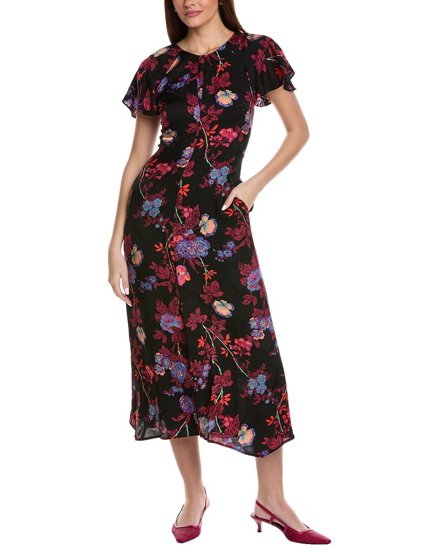 Reiss Leni Print Cap Sleeve Dress
