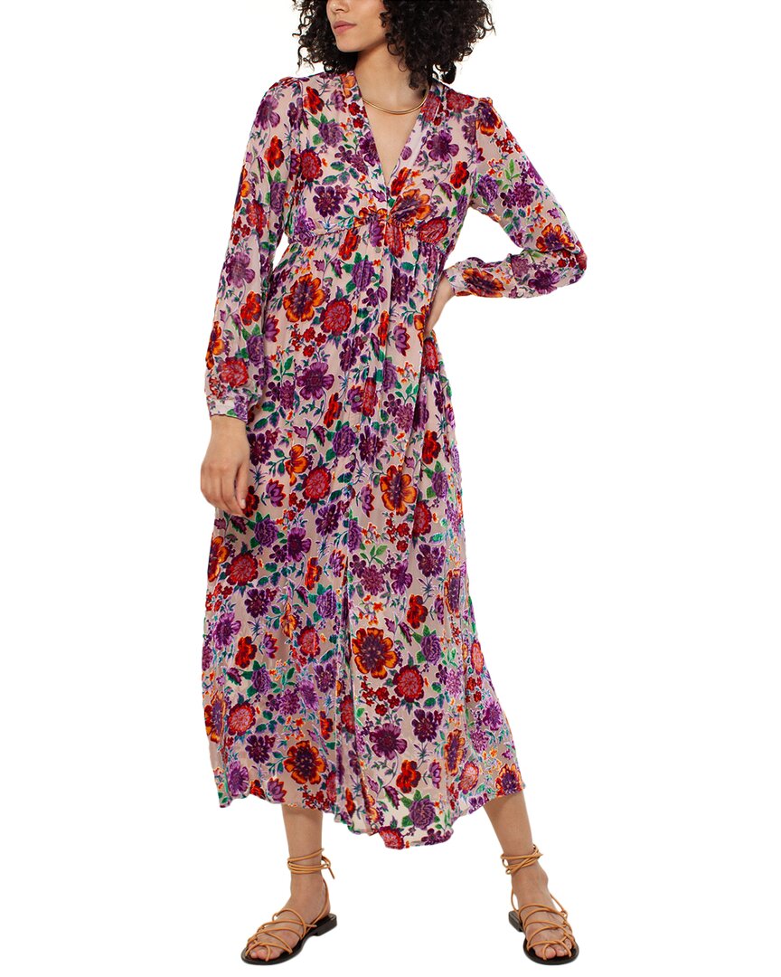 Shop Hale Bob Silk-blend Maxi Dress In Beige
