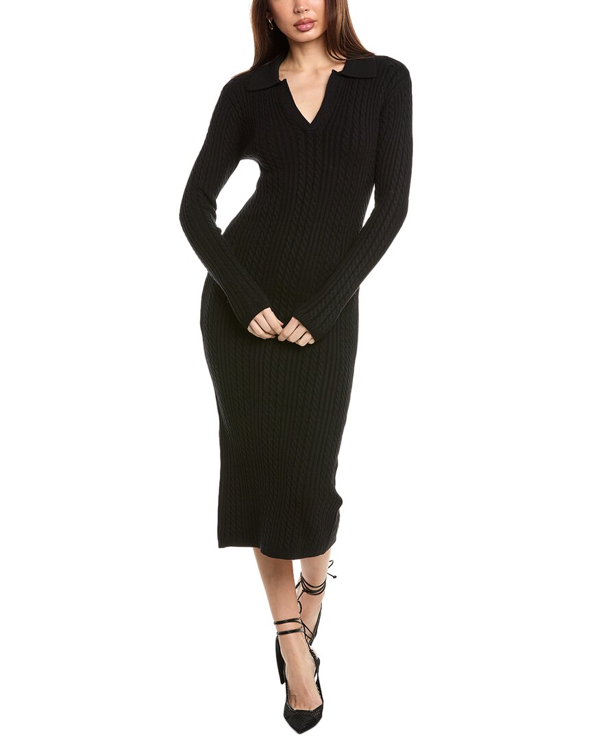T Tahari Baby Cable Dress In Black