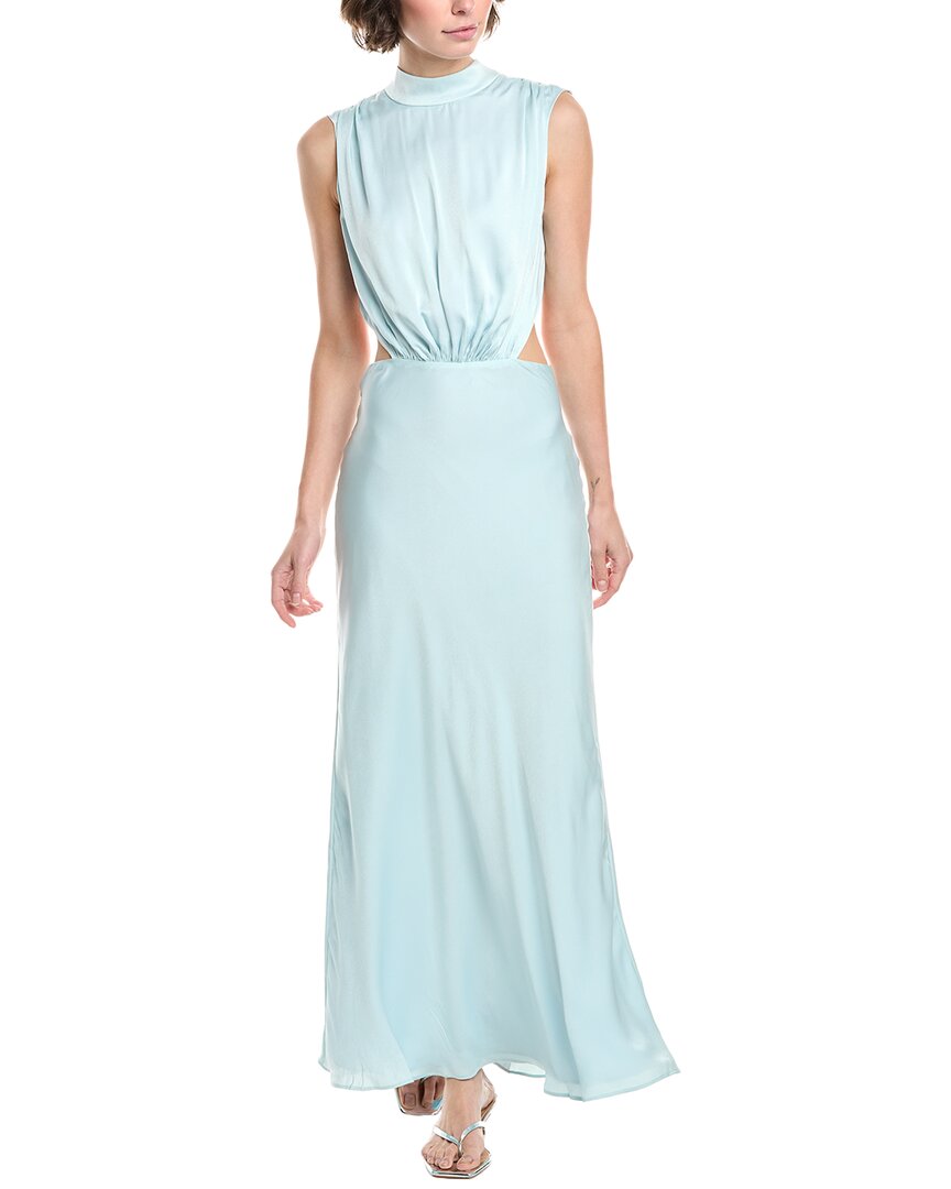 Bardot Delphine High-neck Maxi Dress In Blue