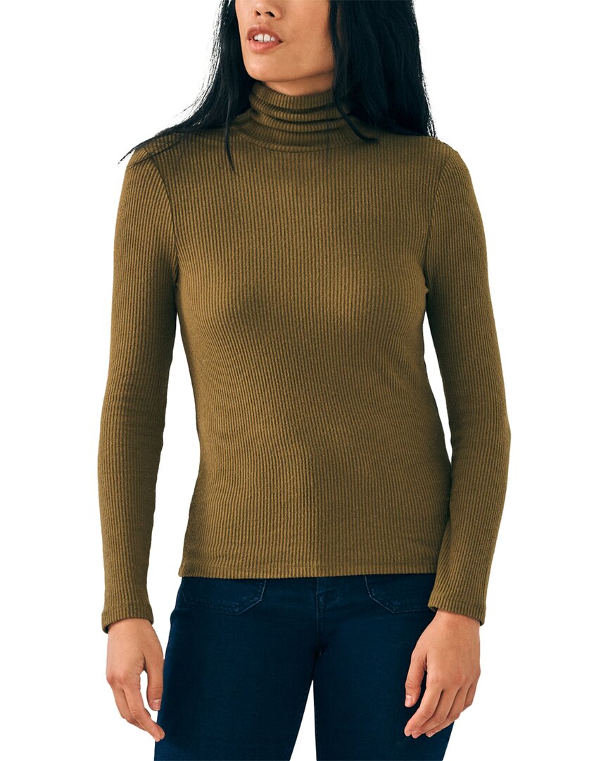Faherty Legend Ribbed Turtleneck Top
