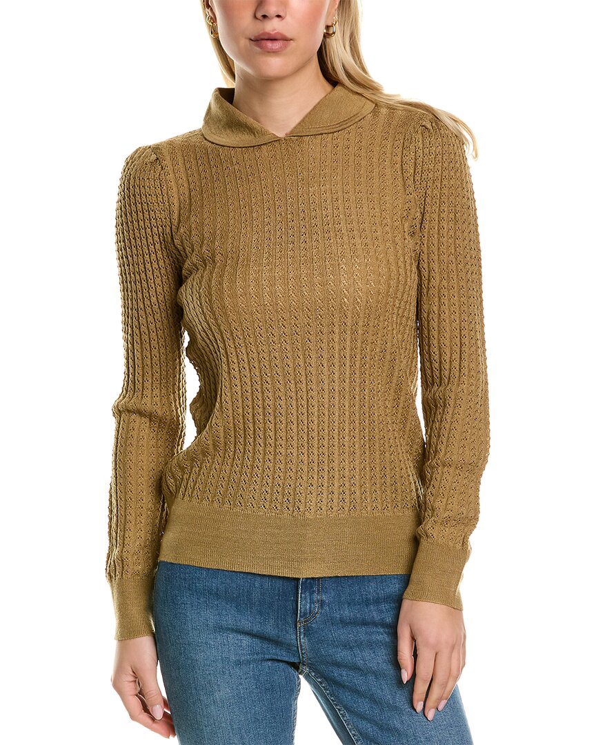 Shop Mt By Madeleine Thompson Wool-blend Top In Brown