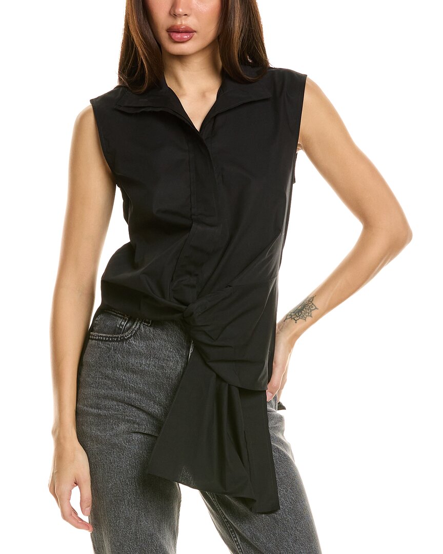 Arias Knotted Blouse In Black