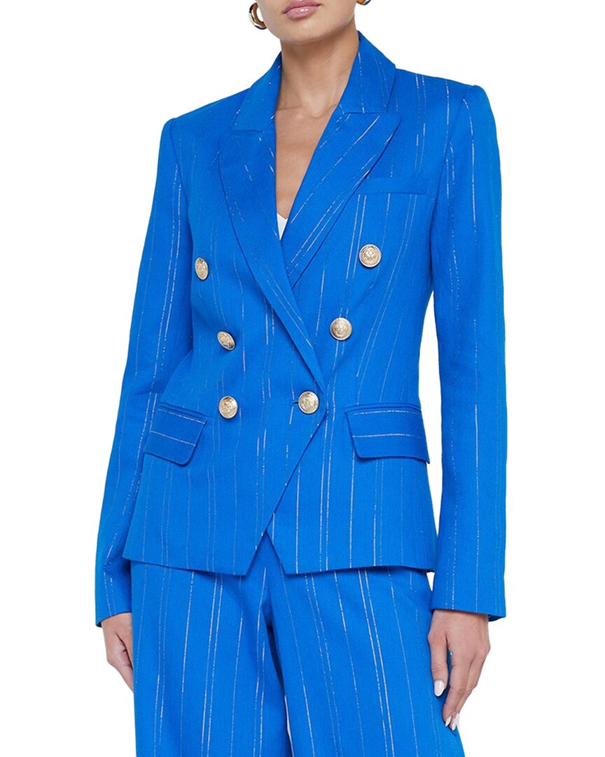 L Agence Kenzie Linen-blend Blazer