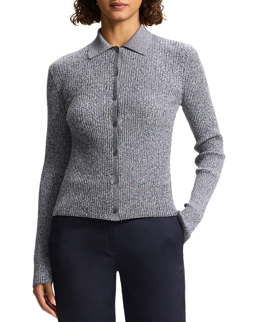 Theory Marl Ribbed Cardigan