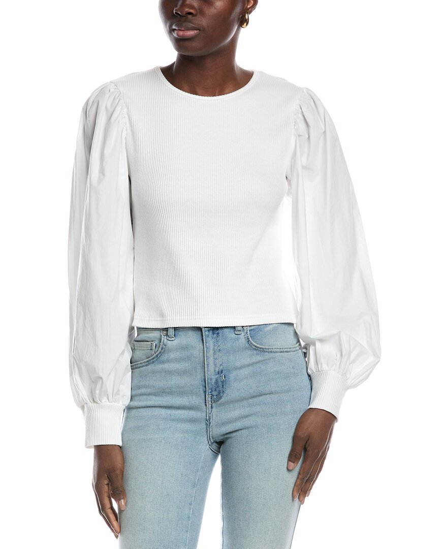 Gracia Puff Sleeve Top In White