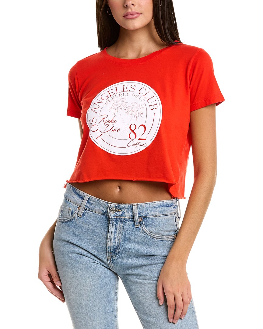 Prince Peter Los Angeles Rodeo Drive Red Distressed Cropped Graphic Tee