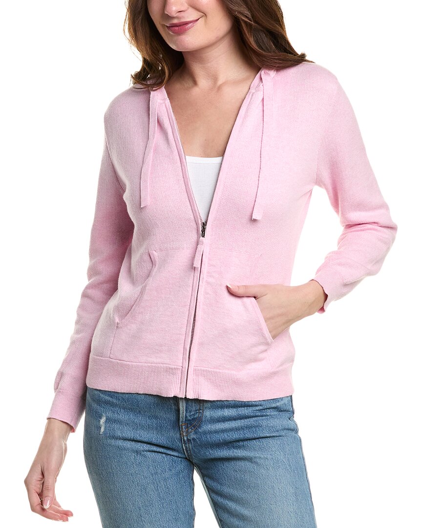 Alashan Cashmere Terry Stitch Zip Cashmere-blend Hoodie In Pink