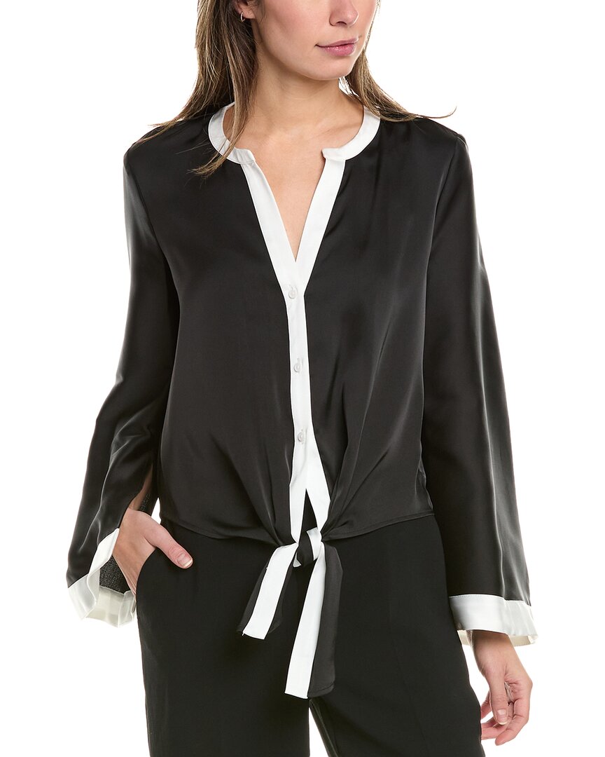 Vince Camuto Tie-front Blouse In Black
