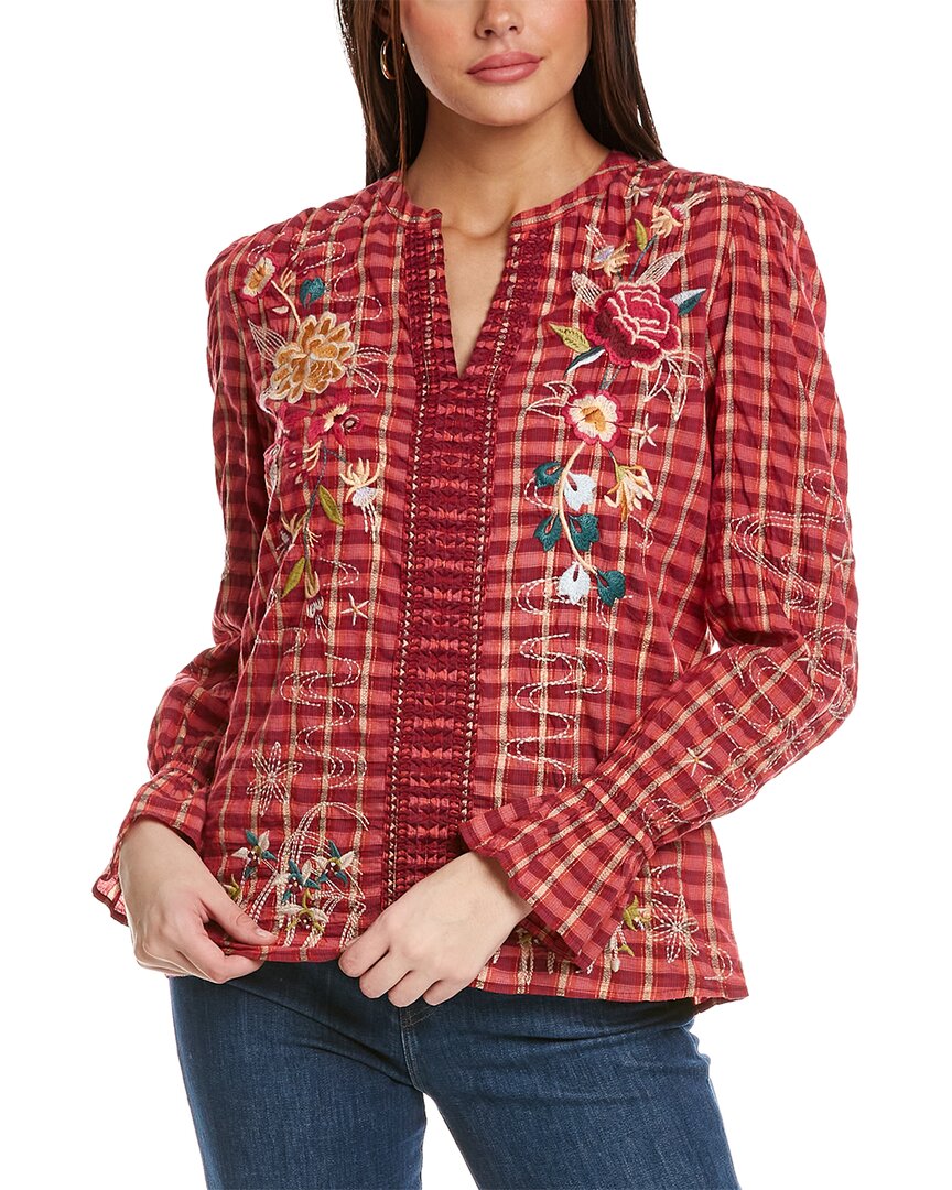 JOHNNY WAS LANI VICTORIAN EFFORTLESS BLOUSE STRIPE