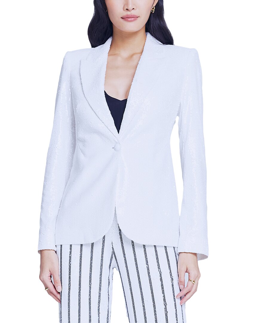 L'agence Clementine Womens Lace Long Leeves One-button Blazer