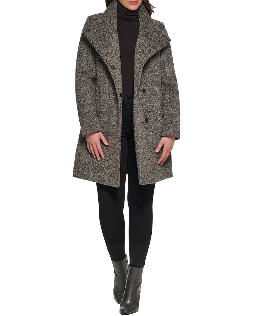 Shop Kenneth Cole Wool-blend Coat In Grey