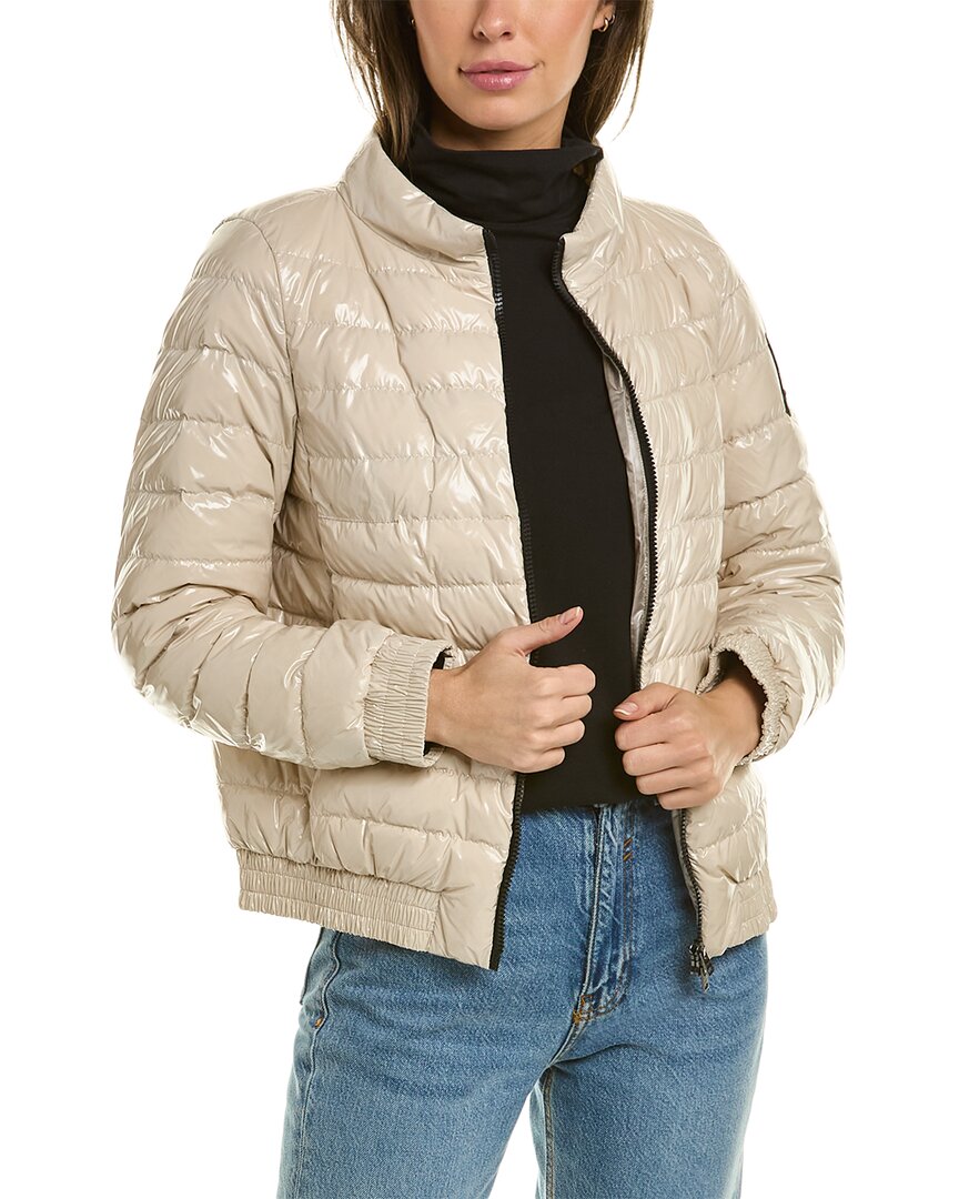 Herno Cappa Gloss Con Manicotti Down Jacket In Grey