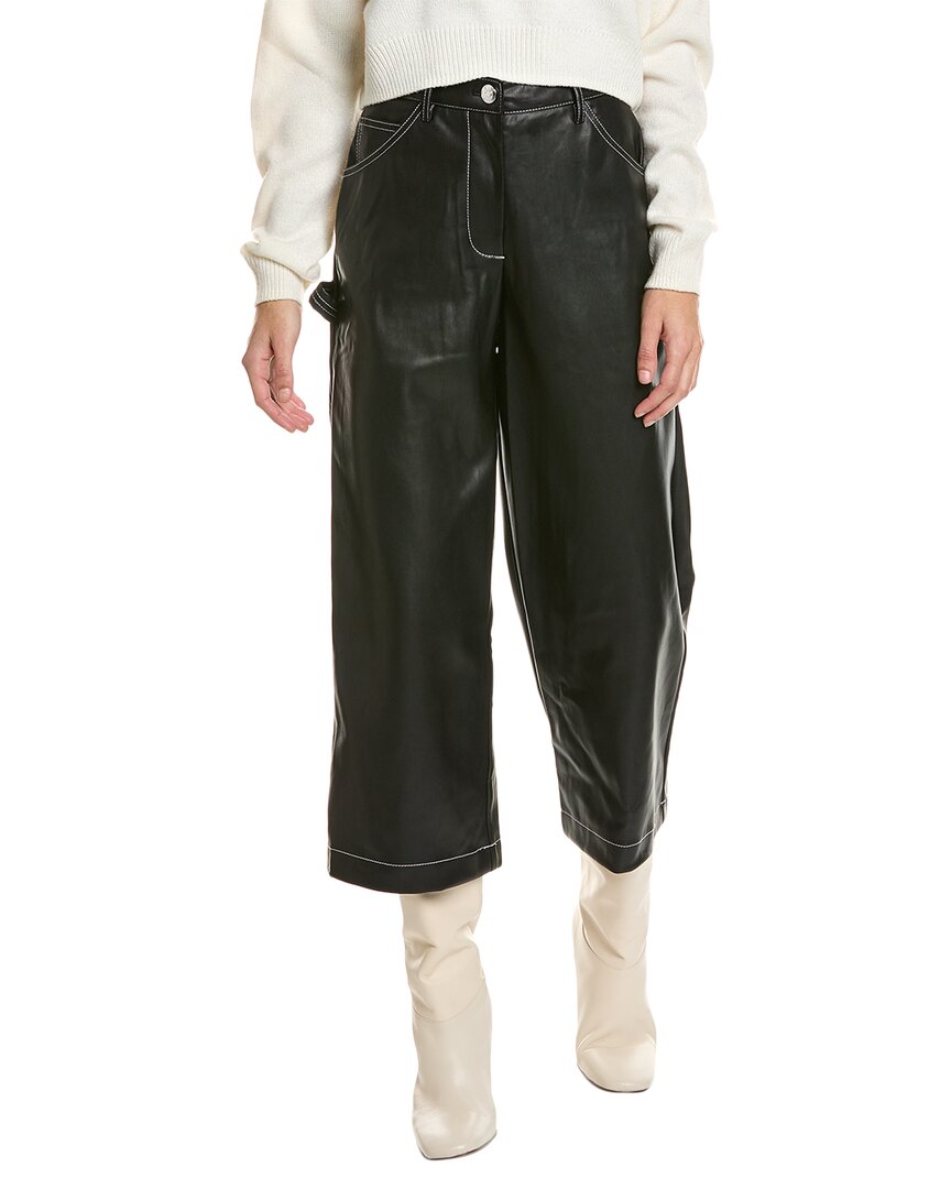 Shop Staud Cropped Domino Pant In Black