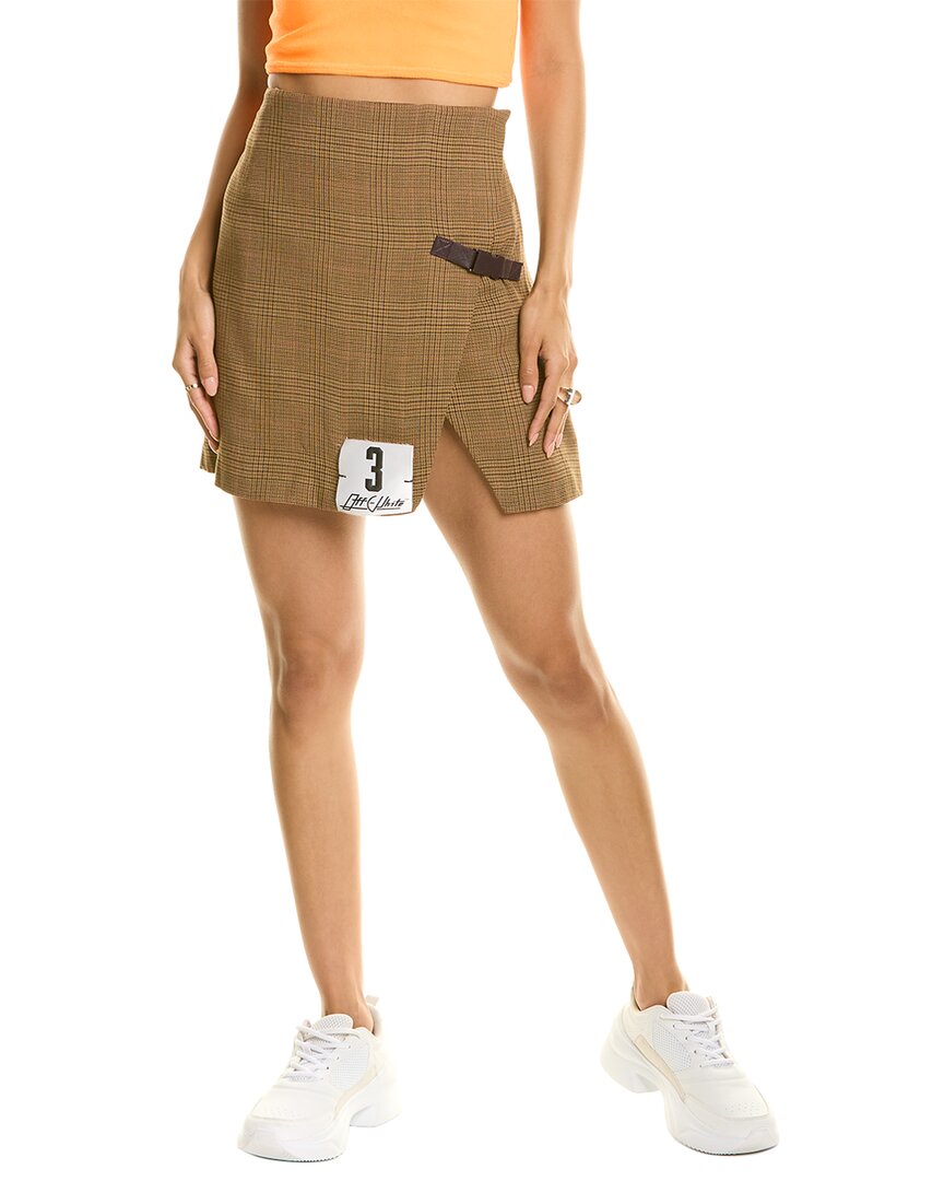Shop Off-white ™ Checkered Wool-blend Mini Skirt