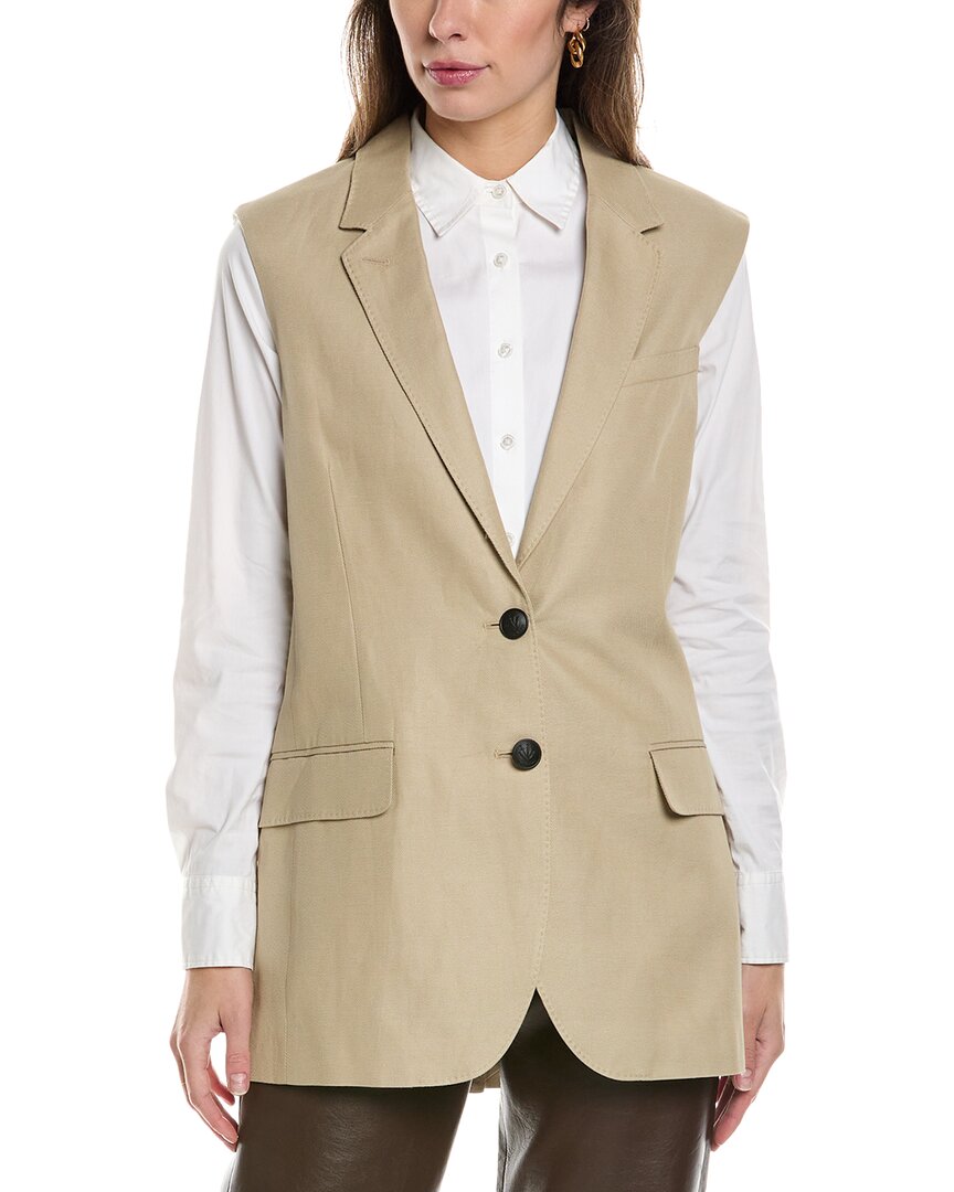 Rag & Bone Odessa Linen-blend Vest In Brown
