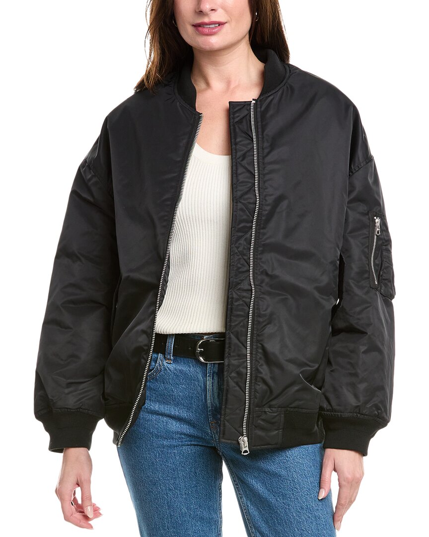 Hudson Jeans Oversized Ma-1 Bomber Jacket In Black