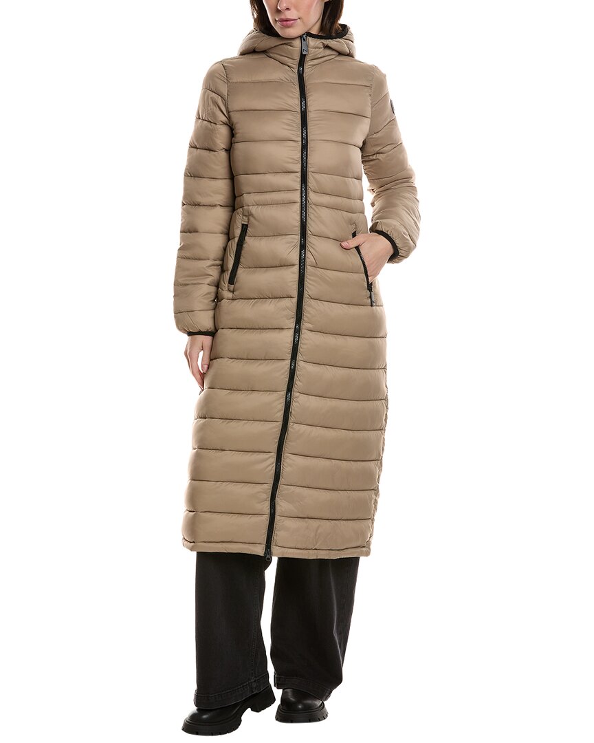Noize Maxi Puffer Jacket In Neutral
