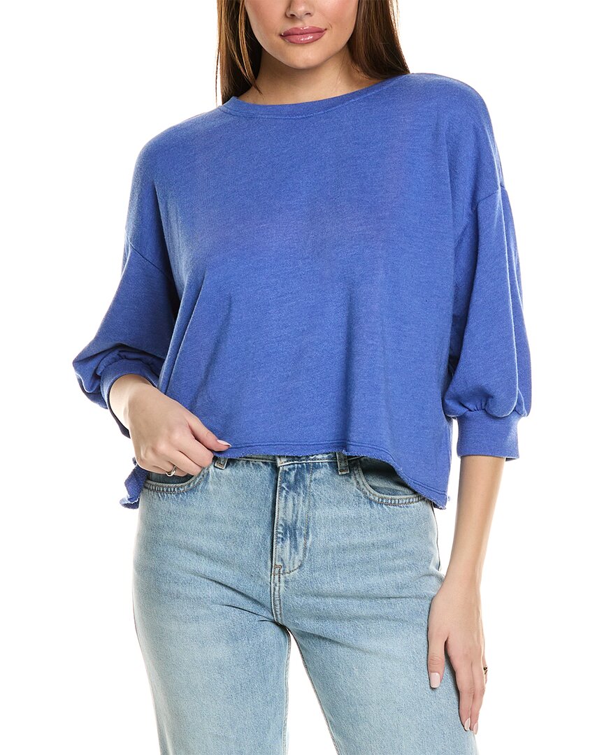 Michael Stars Julia Puff Sleeve Pullover In Blue