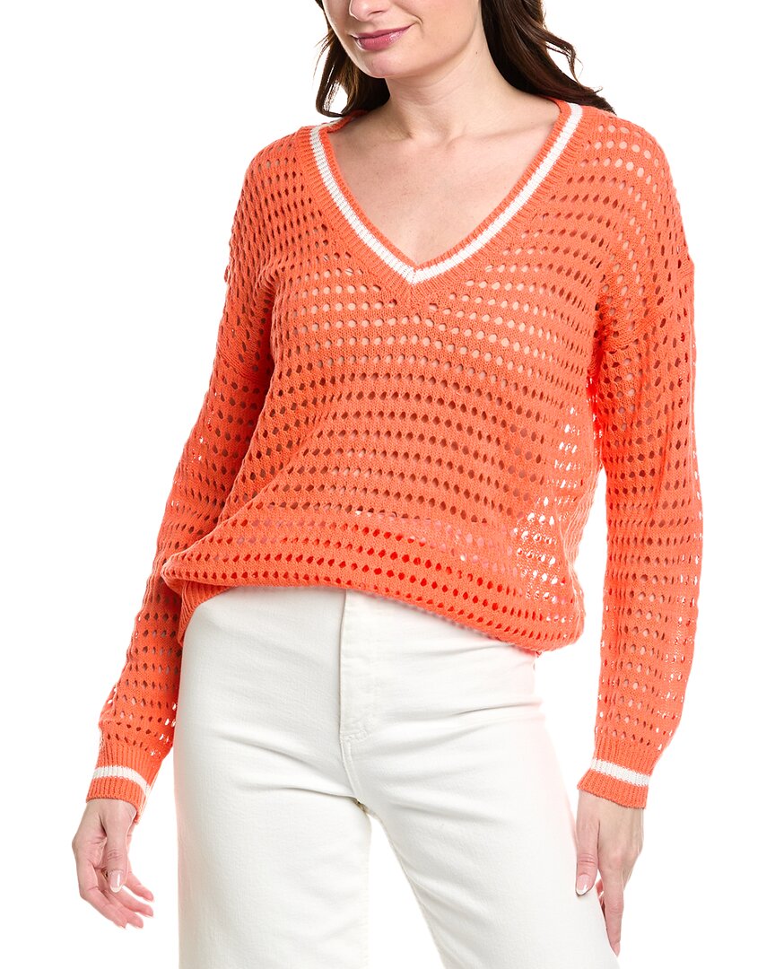 Anna Kay Sergia Open Knit Cashmere-blend Sweater In Orange