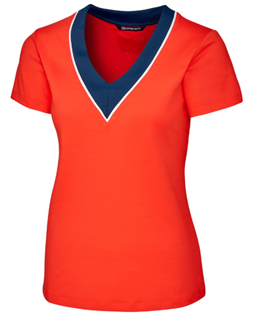 Shop Cutter & Buck Pathway V-neck T-shirt In Orange