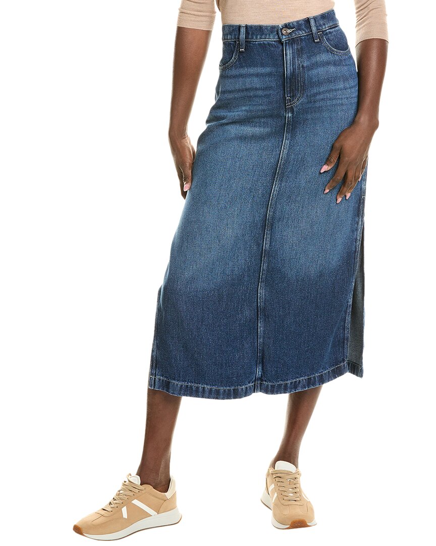 7 For All Mankind Mia Denim Midi Skirt In Blue